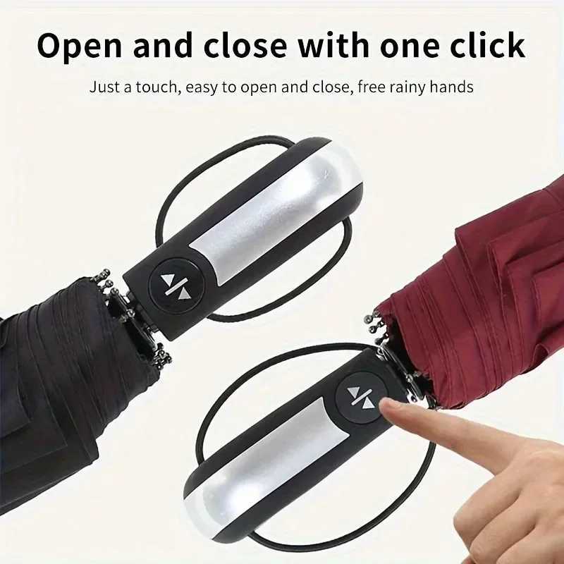 Fully Automatic Double Umbrella Tri-fold Umbrella Vinyl Ten-bone Reinforcement for Increased Sun Protection and UV Protection C251117