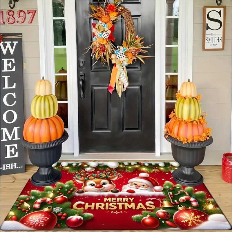 VIKAMA Christmas Reindeer Pattern Carpet Living Room Decoration Carpet Bedroom Carpet Holiday Home DecorationM251117