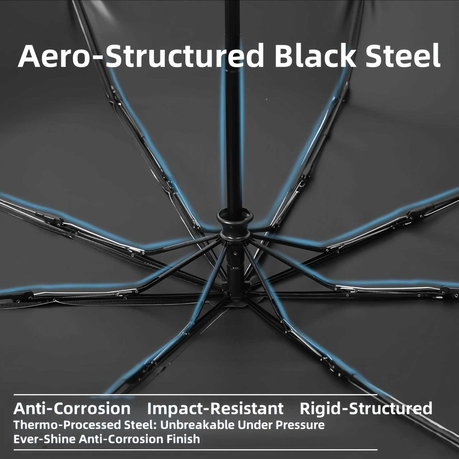 Playful Begging Dog Auto Umbrella - Heavy Duty Black Lining UPF 50 Sun Parasol 8 Fiberglass Ribs Windproof 3-Fold Compact Dig C251117