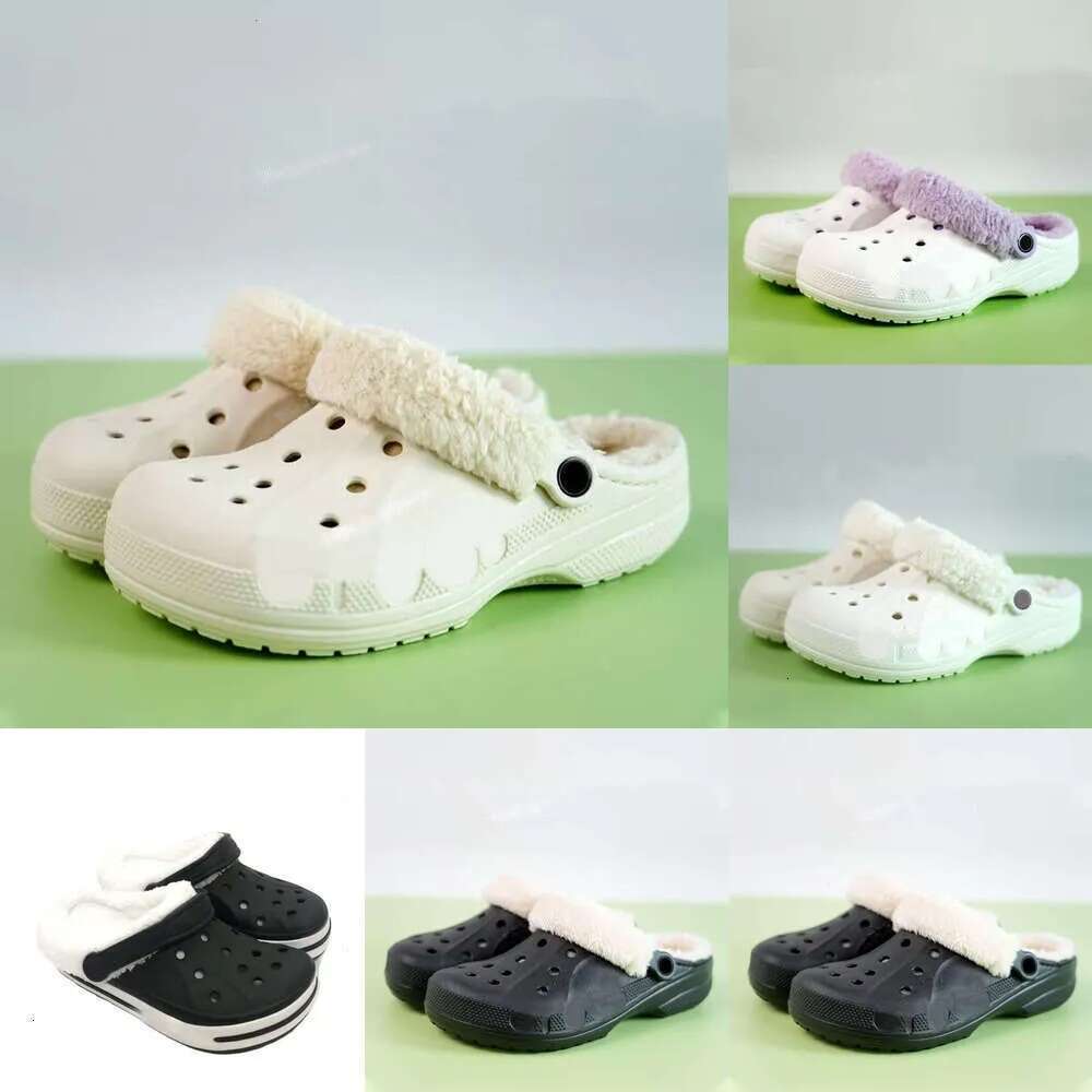2025 Designer Winter Slippers Women Men clog slides White Black Fashion Fur Cotton Veet Snow Warm Scuffs Booties outdoor indoor Home platform shoes top top199
