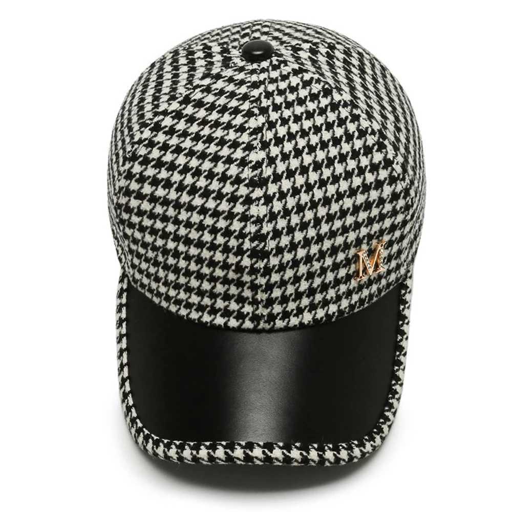 Black Brown Houndstooth Baseball Caps For Men Women Retro British Style Plaid Hat Summer Trucker Cap Gorras Hombre W251117