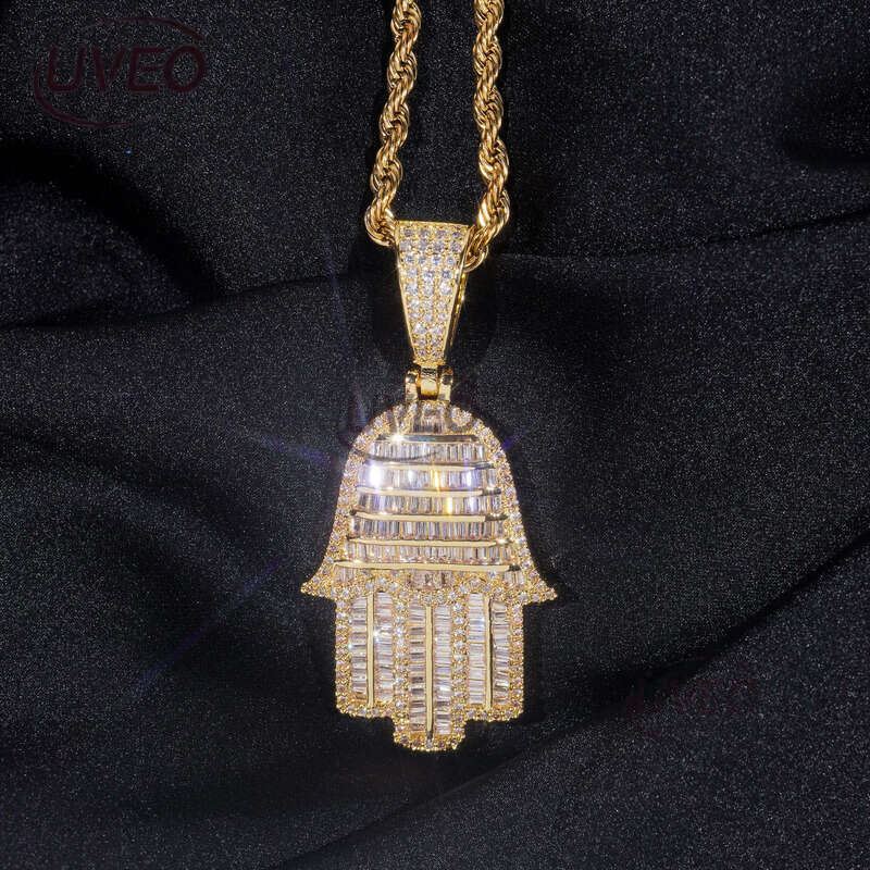 Gold VVS Jewelry 925 Sterling Silver Iced Out Moissanite Cuban Ring Hiphop Pass Dias Tester Cuban Link Chains Pendant High Quality Fashion Women Gift