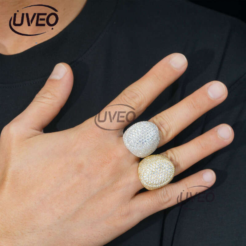 Jewelry 925 VVS Moissanite Ring Iced Out Gold Hip Hop Pass Dias Tester Mens