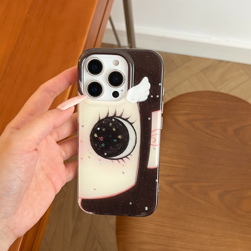 Big Face Star Eye Phone Case Compatible with iPhone 17/16 Pro Max Personalized Protective Cover iPhone 15/14