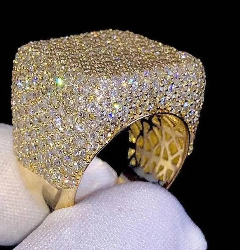 Luxury Hiphop Custom Moissanite Diamond S925 Sterling Silver Star Letter Ring