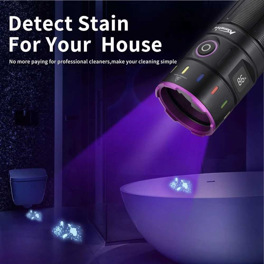 200W 365nm LED UV Flashlight Powerful Blacklight Torch USB Rechargeable Catdog Tinea Urine Stain Scorpion Money Ultraviolet lamp M251117