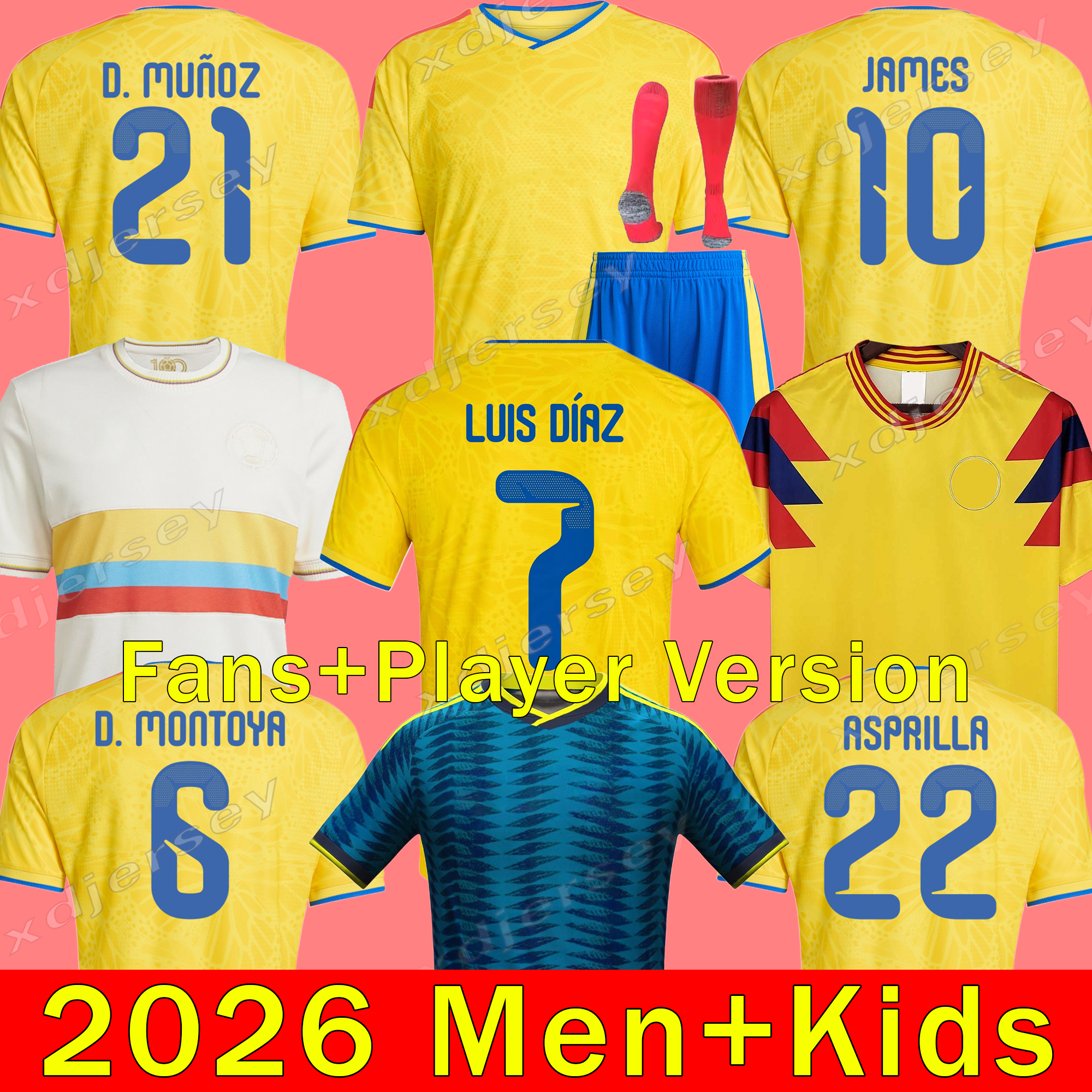 26 27 colombia Centenary soccer jersey 100-years anniversary 2026 james L.DIAZ J.LERMA Copa America Home away men kids kit Football uniform fans player version