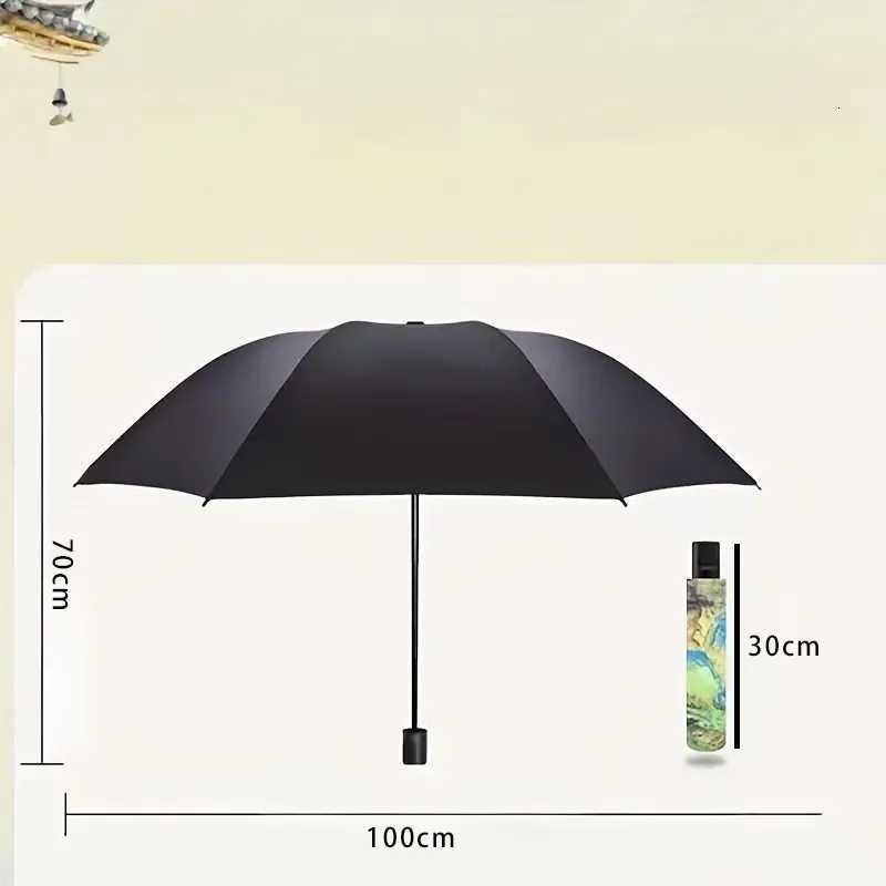 Manual umbrella sun umbrella parasol folding sun umbrella dual-purpose umbrella easy to store outdoor essential travel supplies C251117