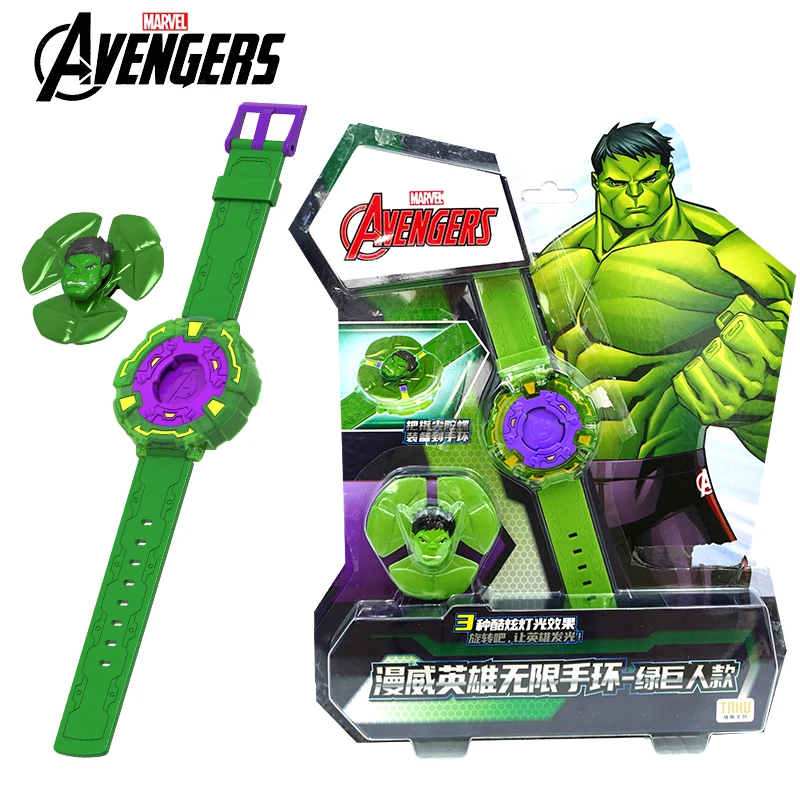 New Marvel Avengers Hulk Style 2 Pcs Fidget Spinner Wristband Three Kinds of Glare Movie Peripheral Toy Set Boy Birthday Gifts