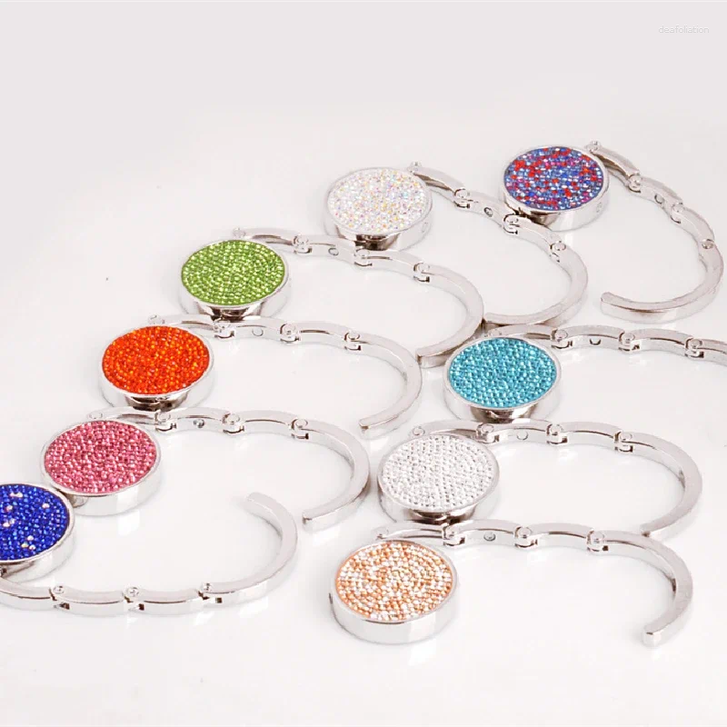 Hooks 1 Pc Portable Fashion Folding Crystal Alloy Purse Handbag Bag Hanger Hook Holder Table Unique Parts Accessories Gifts