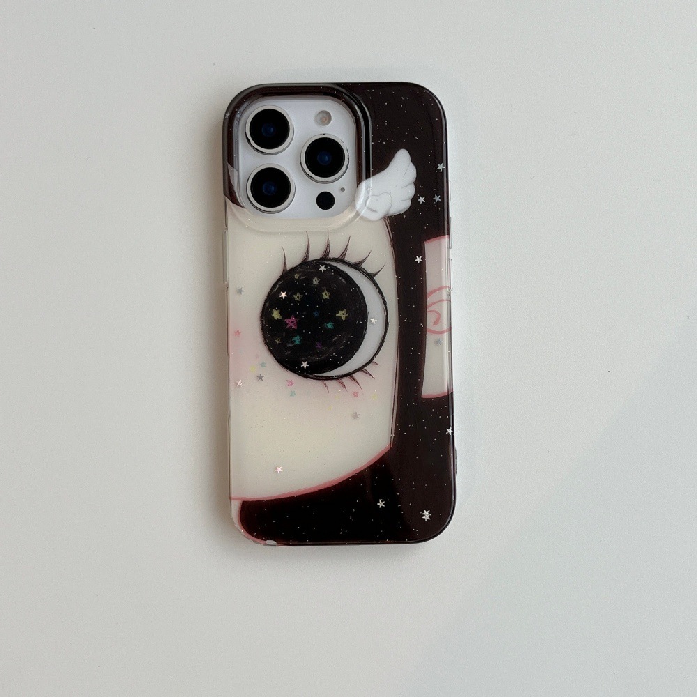 Big Face Star Eye Phone Case Compatible with iPhone 17/16 Pro Max Personalized Protective Cover iPhone 15/14