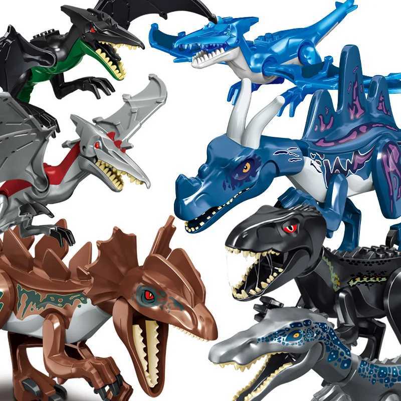 Jurassic Dinosaur World Savage Raptor T-Rex Triceratops Indominus Rex Model Building Blocks Dinosaur Velociraptor Character Building Blocks ToyY250417