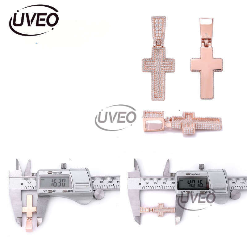 Sterling Silver VVS Jewelry Gold Iced Out 925 Moissanite Cuban Ring Hip Hop Pass Dias Tester Pendant Cuban Link Chains High Quality Mens Gift