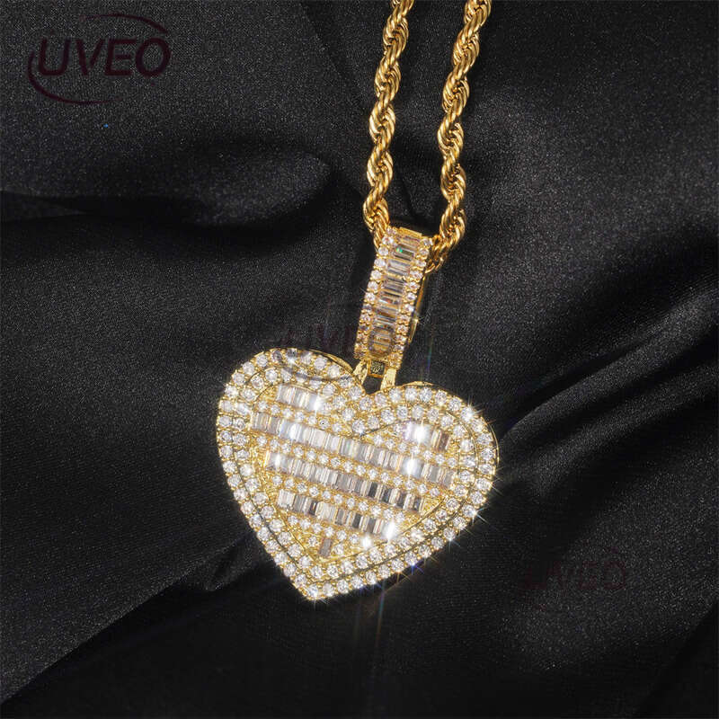 Sterling Silver VVS Iced Out Gold Jewelry Moissanite Cuban Ring Hip Hop Pass Diamond Tester Cuban Link Chains Pendant Fashion High Quality Gift Moissa