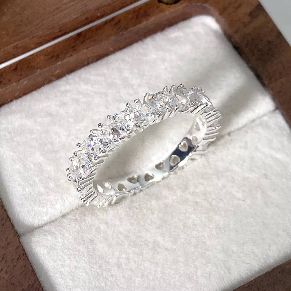 Wholesale 925 Sterling Silver Engagement Rings for Women 5A Cubic Zirconia Sparkle Jewelry Silver Plated