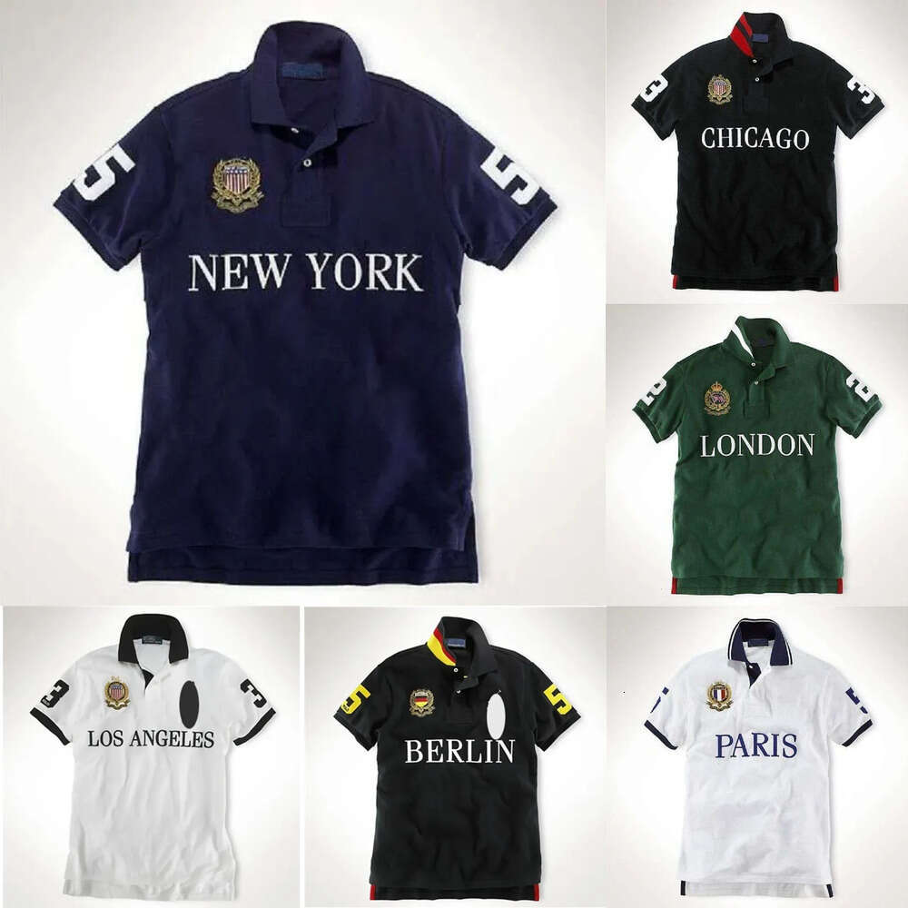 Designer Hemd CHICAGO City brand T-shirts Short-sleeved Polo Shirts NEW YORK City Men Short Sleeve Sport Men Polo Shirt PARIS Embroidery Breathable Short Sleeved