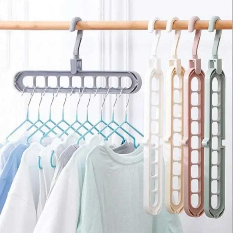 NEW 1pcs Clothes Hanger Closet Organizer Space Saving Hanger Multi-port Clothing Rack Plastic Scarf Storage hangers for clothes C251117