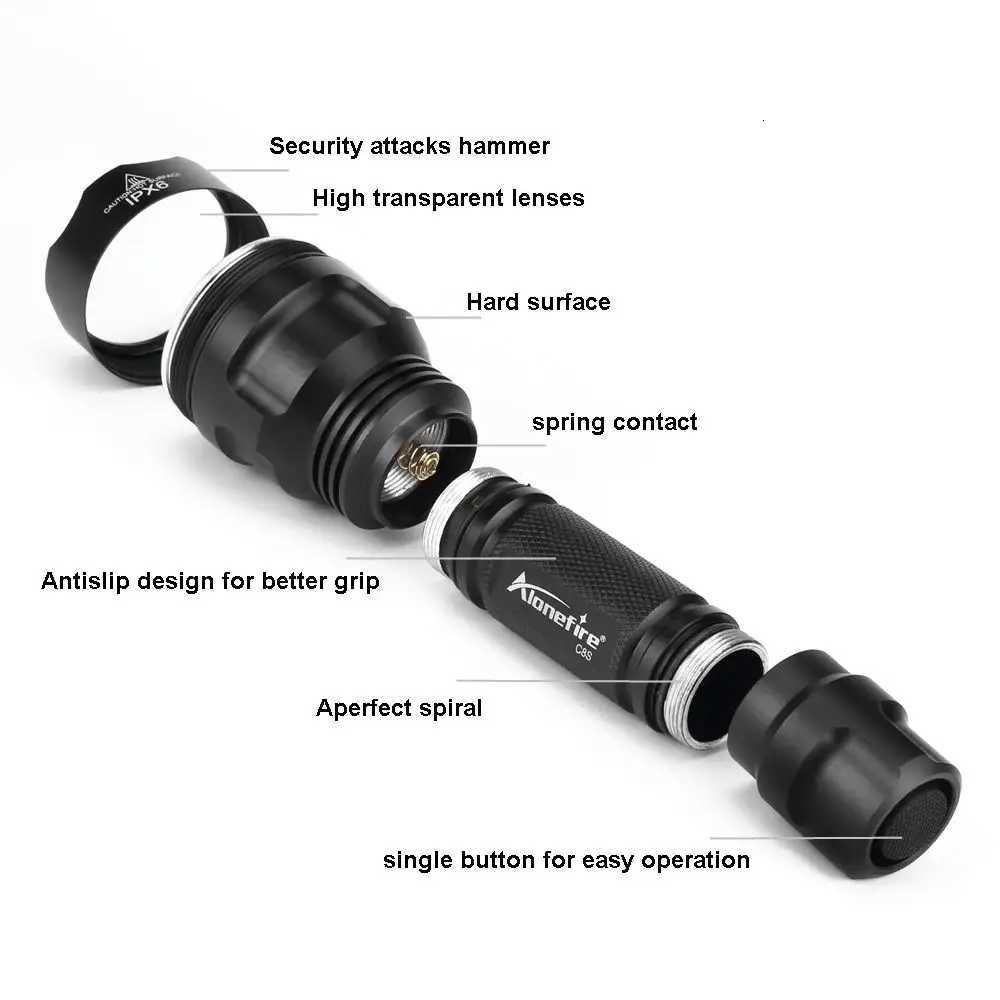 10W High Power LED Ultra Bright Tactical Flashlight Outdoor Hiking Travel Fishing Camping Hunting Handheld Work Night Torch lamp M251117