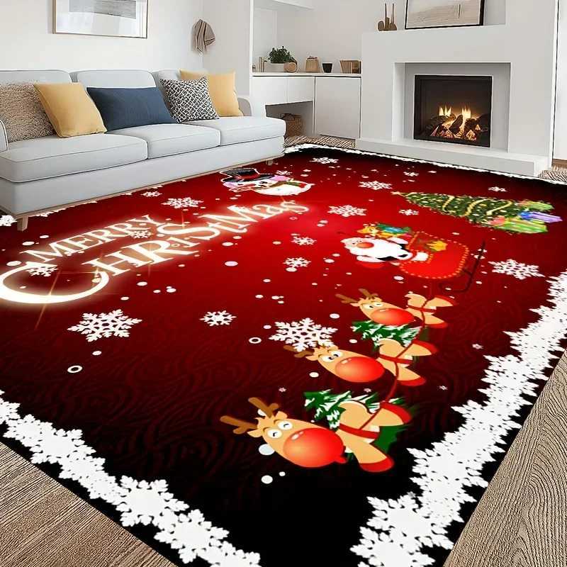 Christmas Santa Claus Snowman Carpet for Living Room Decor Sofa Table Large Area Bedroom Bedside Foot Pad Navidad DecorationM251117