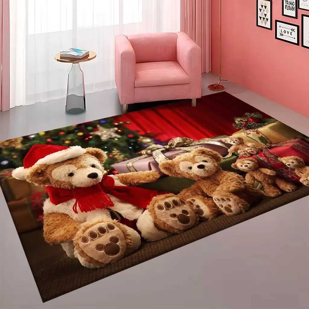 New Christmas carpet crystal velvet Christmas carpet living room dirt resistant easy to take care of absorbent non-slip carpetM251117