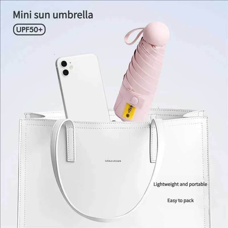 1PC 6-Ribs Capsule Umbrella Sunny and Rainy Dualuse Rainproof Sun Protection Outdoor Traveling Portable Mini Umbrella C251117