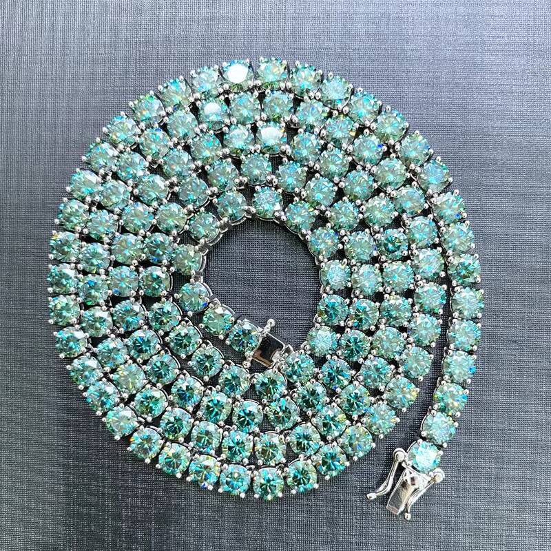 AAA Gems Unique Design Hip Hop 5mm 4mm Sterling Silver VVS Moissanite Tennis Chains Moissanite 925 With GRA