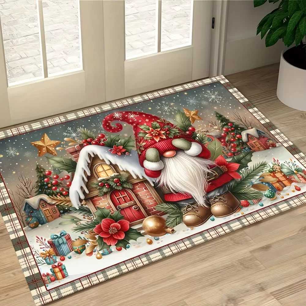 VIKAMA Cartoon Santa Claus Carpet Christmas Carpet Doormat Outdoor Carpet Welcome Mat Living Room Carpet Rug For Bedroom HomeM251117