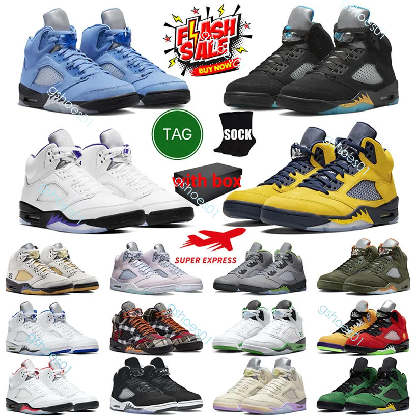 Designer Jordly5 J5 5s Basketball Shoes 5 Mens Sneakers J5 Black Cats Navy Aqua UNC Lucky Green Lue Raging Aqua Red Suede Jade Horizon Sail J 5 Outdoor Sports Trainers