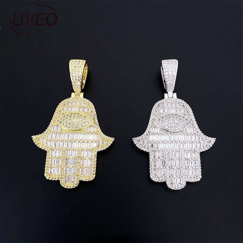 VVS Iced Out Sterling Silver Jewelry Moissanite Cuban Necklace Hip Hop Pass Diamond Tester Cuban Link Chains Pendant High Quality Mens Gift Moissanite