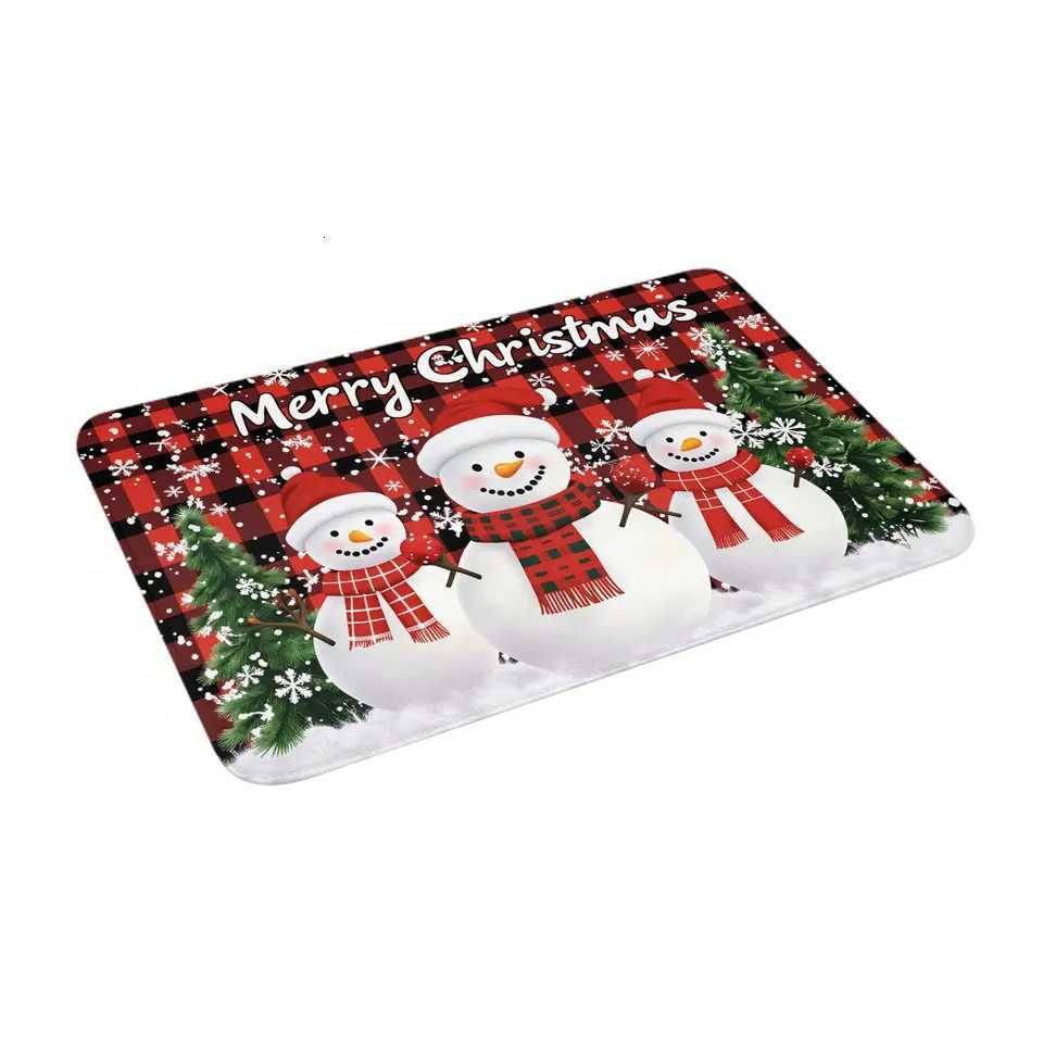 Snowman Pattern Merry Christmas Doormat Non-Slip Entrance Kitchen Bath Door Floor Mat Toilet Carpet RugM251117