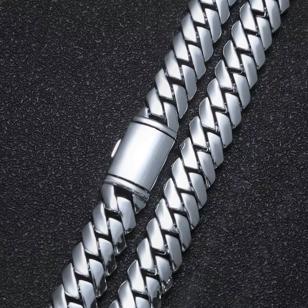 NUOYA 12mm Miami Cuban Link Chain 18K Gold Plated Brass Hip Hop Jewelry Custom Rapper Mens Bracelet Gift