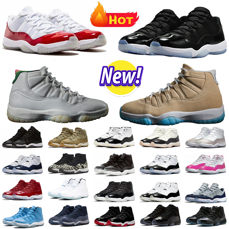 Designer sneakers 11 cherry mid cut basketball shoes for men women 11s high low Cement brown Green Bred Rose Gold Space outdoor sports trainers schoenen 36-47