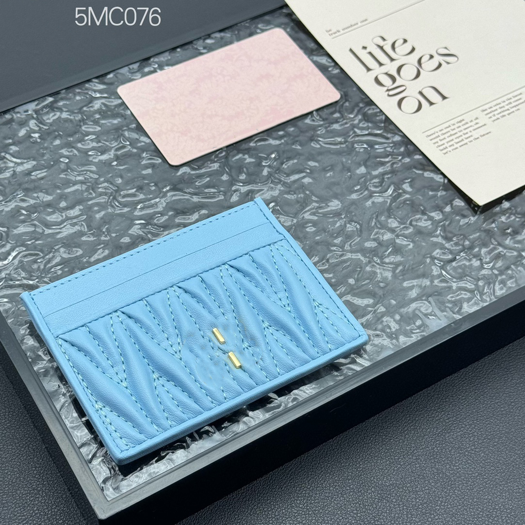 Designer leather Wallet High quality clip Metal buckle Wallet Lattice zipper Luxury Women Card Holder Purse Handbag With box 8X10.5cm 5MC076