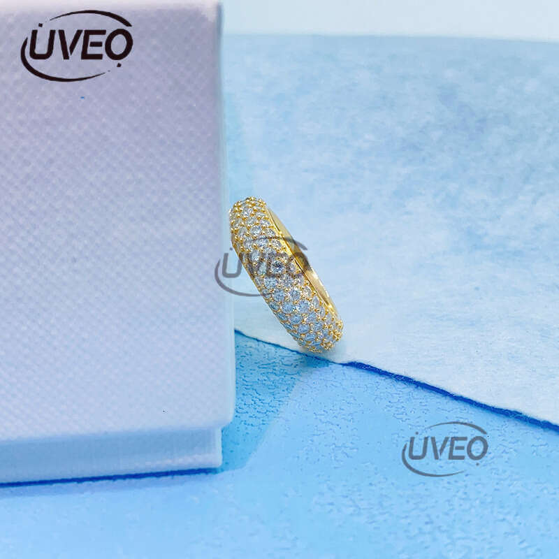 Moissanite Ring 925 VVS Gold Iced Out Jewelry Hip Hop Pass Dias Tester Women Sterling Silver Mens Fashion