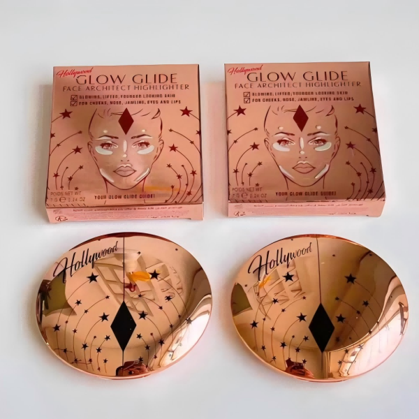 2 Colors Face Highlighters Hollywood Pearlescent Glow Champagne Glow Face High-light Contouring 3D Shaping Concealer Makeup