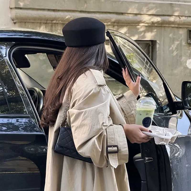 Winter New Trend Wool Short Brim Flat Beret British Pillbox Hat Ladies French Elegant Fedoras Sailor CAPtain Boina Feminina W251117