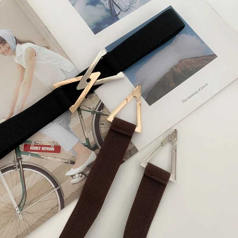 Triangle Belt Womens Decorative Elastic Dress Sweater Set Simple Black Brown Belt Multi functional Fashion BeltXJ250417