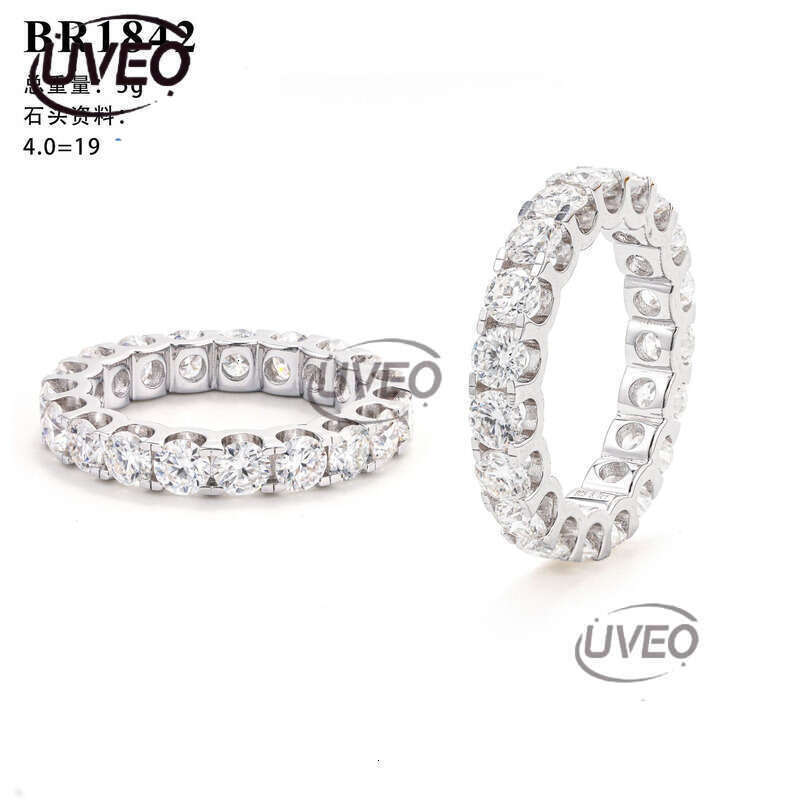 925 Moissanite Ring Gold VVS Jewelry Iced Out Moissanite Diamond Hiphop Pass Diamond Tester Fashion Mens Women Sterling Silver Couple