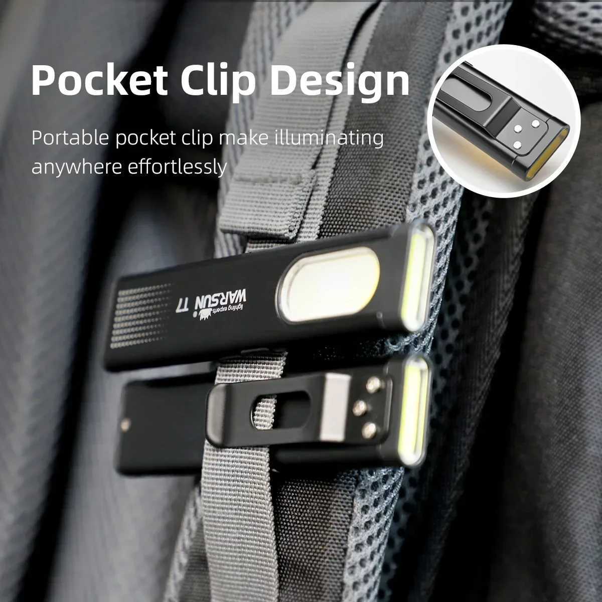 Keychain Flashlight USB-C Rechargeable 800Lm Multifunctional Lighting Durable Mini Auto Repair Hat Clip Work Light LED M251117