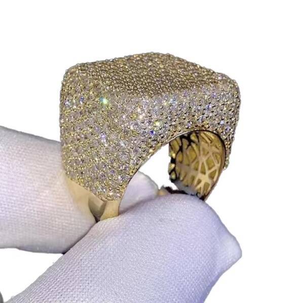 Luxury Hiphop Custom Moissanite Diamond S925 Sterling Silver Star Letter Ring