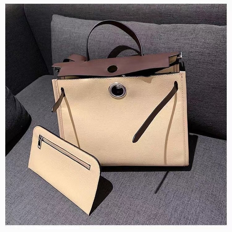 Kelly Single Shoulder Women's Multi Functional High End 2025 New Canvas Handbag Large Capacity Single Shoulder Crossbody Bag Commuter Big Bag