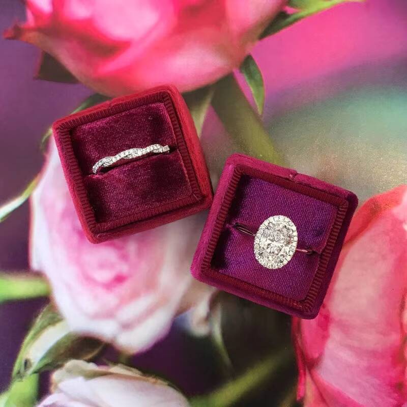 AAA Gems Fine Jewelry Rings 14K Gold Hidden Halo Lab Created Diamond VVS VS White CVD HPHT Diamond Wedding Engagement Ring