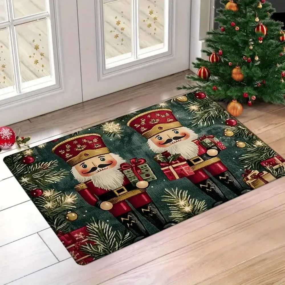VIKAMA 1Pc Nutcracker Christmas Vacation Cute Colorful Christmas Doormat Waterproof Non-Slip Welcome Doormat Decorative RugM251117