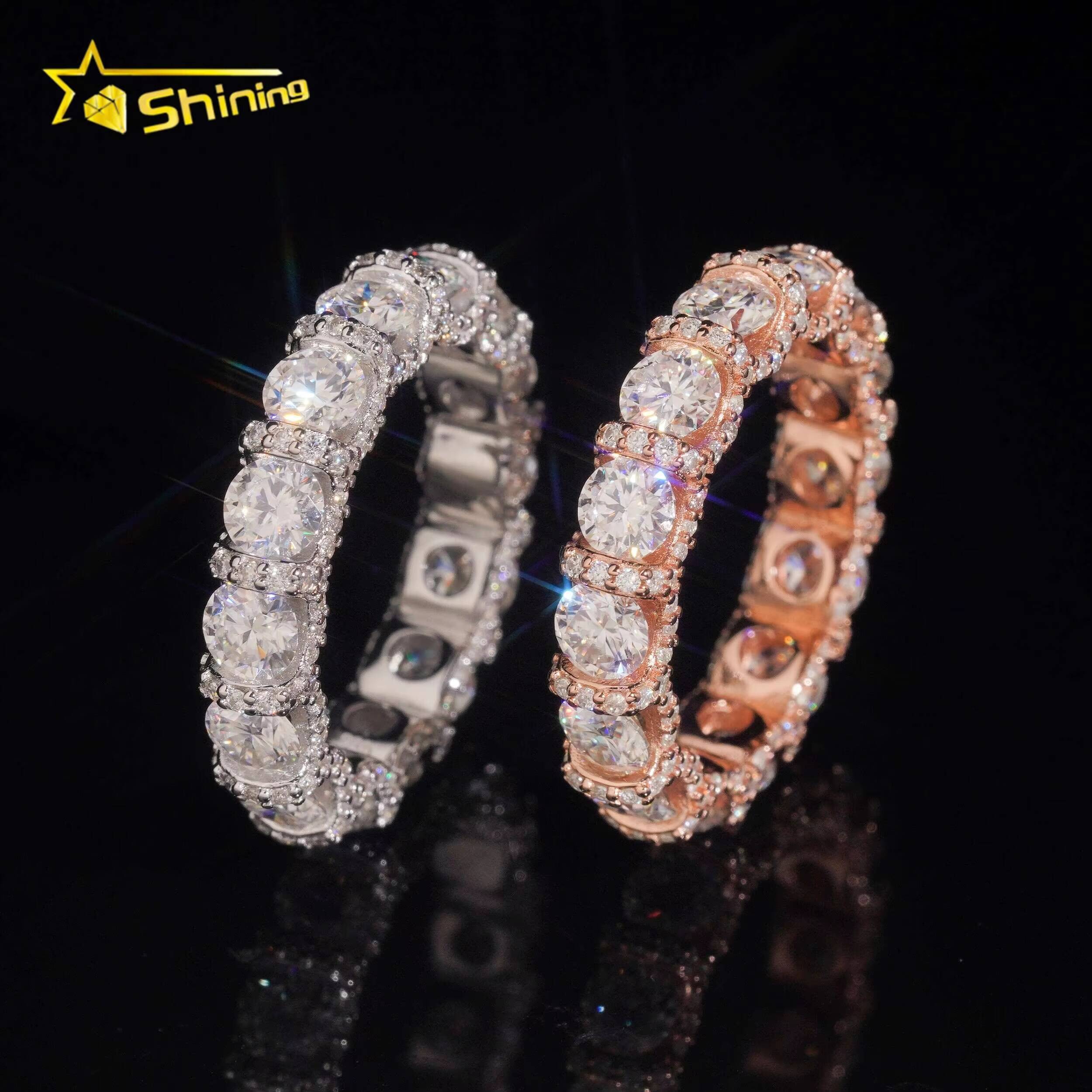 925 Sterling Silver Jewelry Hot Selling High Quality Eternity Band Moissanite Diamond Ring