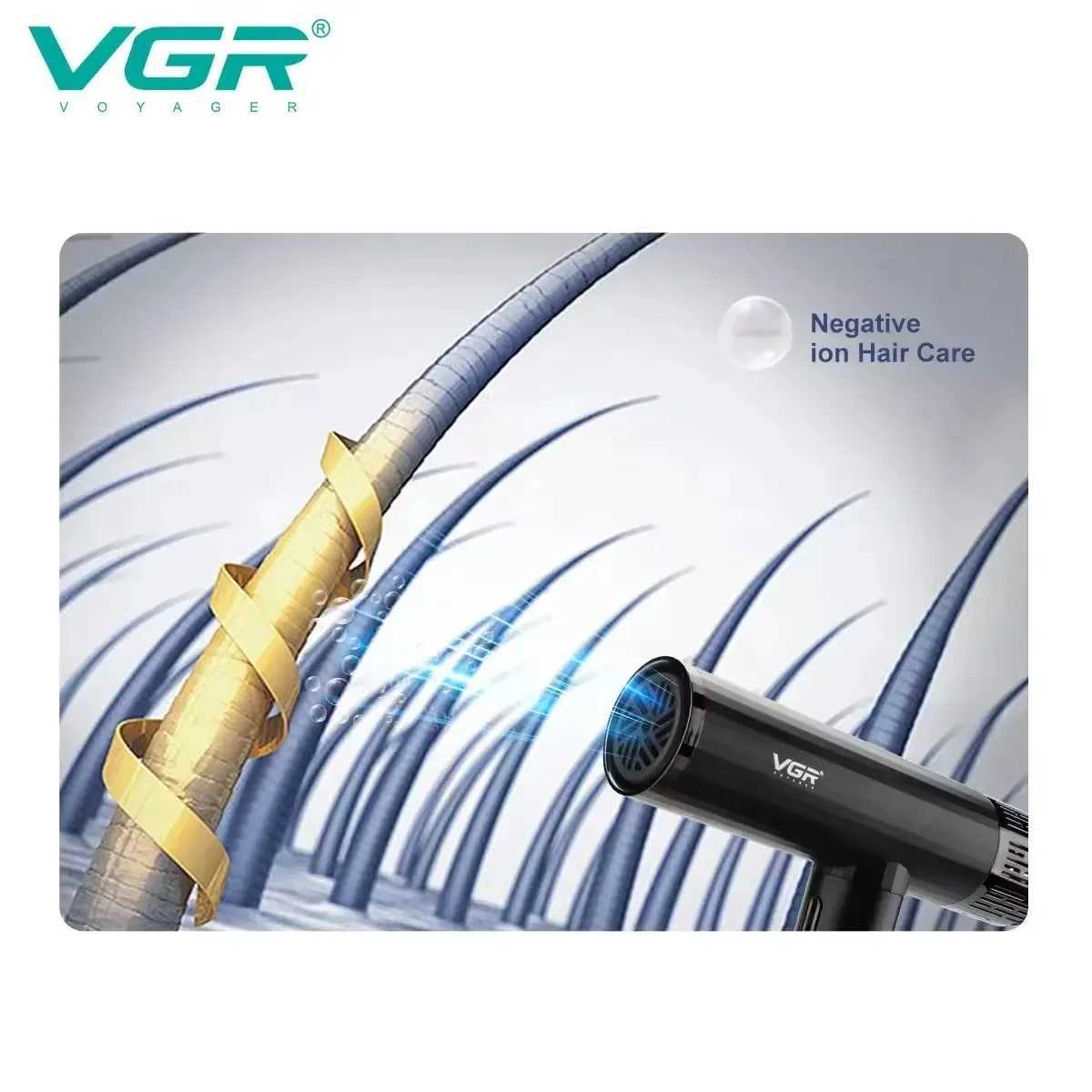 VGR Blow Hair Dryers Professional Air Blower Negative Ion 000 RPM Hair Dryer Hot and Cold Adjustment Hair Styler Machine V427 W251029