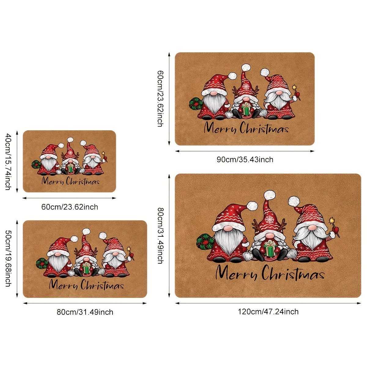 Vikama Christmas Carpet Doormat Orange Santa Claus Welcome Mat Winter Warm Floor Mat Rug For BedroomHome DecorationM251117