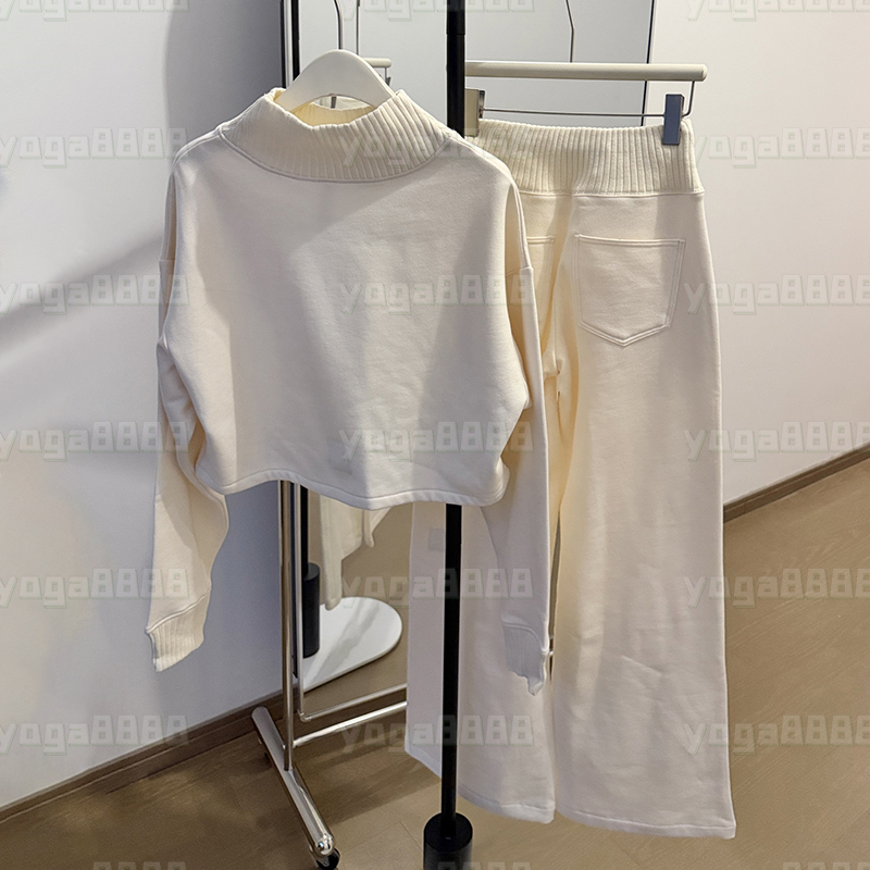 Womens Yoga Pants Knit Sweatpants Slim Fit Sweater Straight Leg Pants Sporty High Waist Wide Leg Pants Casual Knit Versatile Fitness Trousers