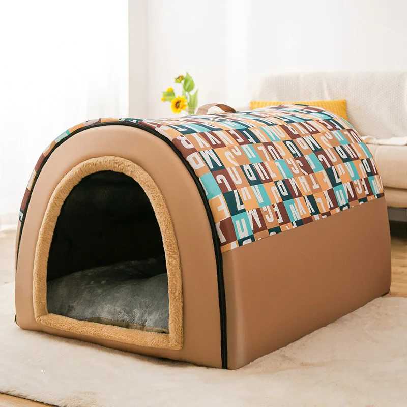 Winter Pet Cat Bed Foldable Dog House Dog Villa Sleep Kennel Removable Nest Warm Enclosed Cave Sofa Pet Supply M251117