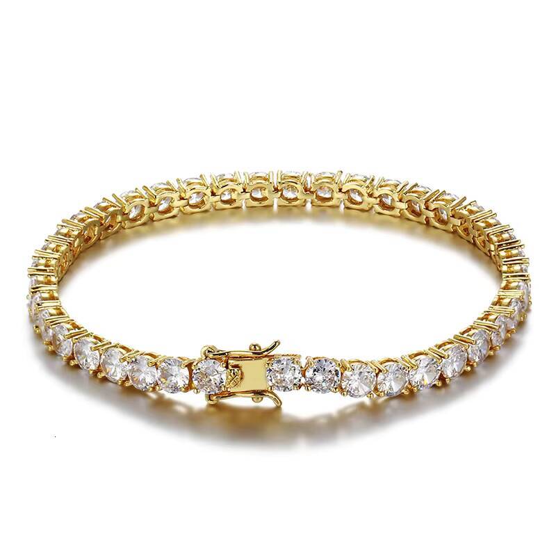 Moissanite Gold Plated Hip Hop Diamond CZ Tennis Bracelets Cubic Zirconia Women Tennis Bracelets