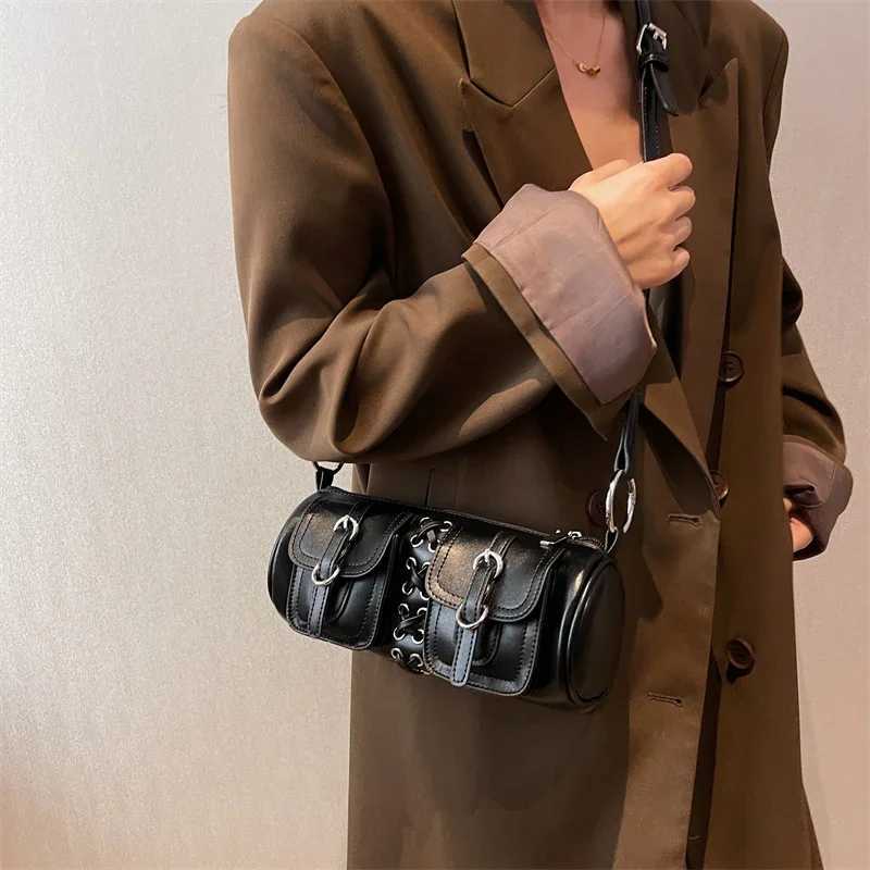 Y2K Brand Wind Lady Bag 2025 Trendy Moto Style Black Crossbody Bag For Women Versatile Ins Shoulder Handbag Chain Underarm BagW251115